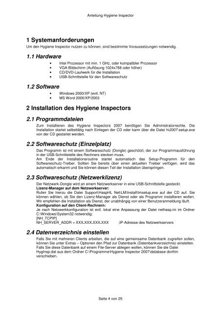 Hygiene Inspector 2007 - netCADservice GmbH