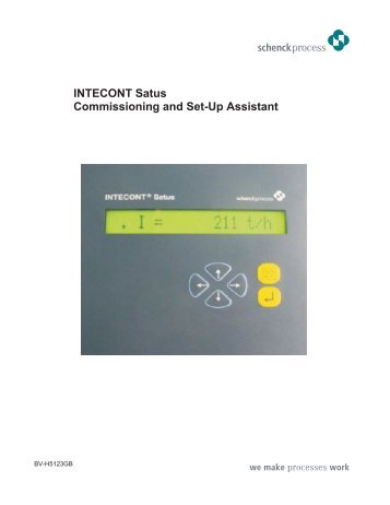 INTECONT Satus Commissioning and Set-Up Assistant - Schenck ...