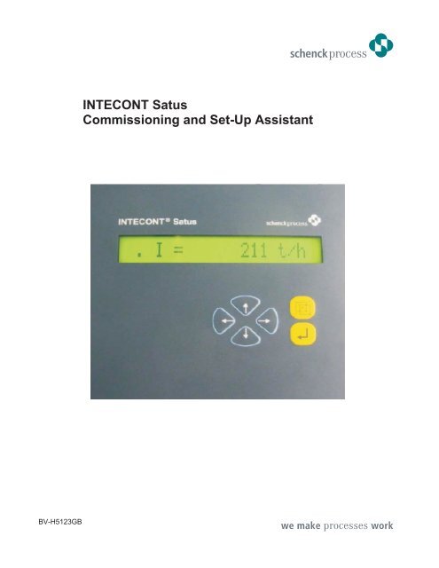 Schenck intecont plus manual Schenck intecont plus manual
