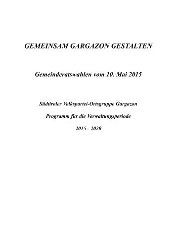 GEMEINSAM GARGAZON GESTALTEN