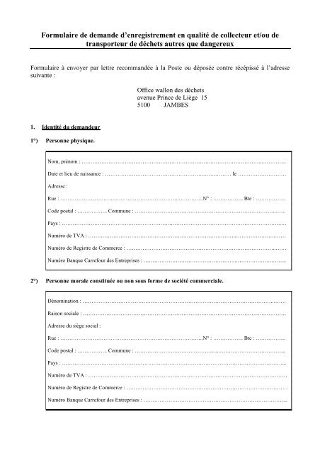 Formulaire De Demande D Enregistrement En Qualita C De Ucm