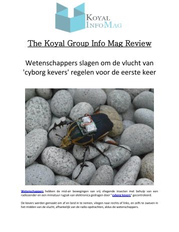 The Koyal Group Info Mag Review: Wetenschappers slagen om de vlucht van 'cyborg kevers' regelen voor de eerste keer