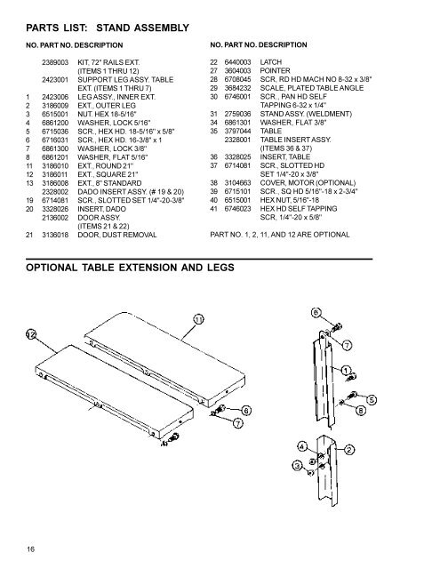 10" TILTING ARBOR SAW Model 66 - MIS Group, Inc.