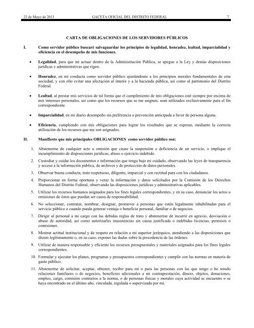 CARTA DE OBLIGACIONES DE LOS SERVIDORES ... - Metro