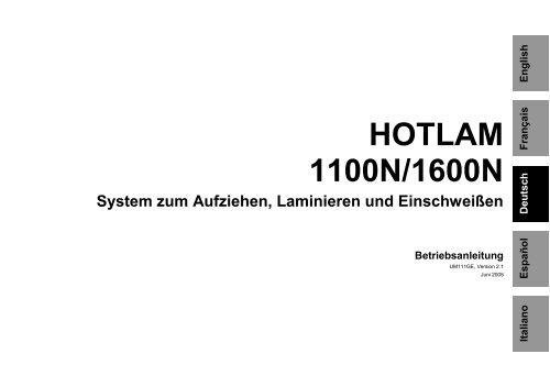 HOTLAM 1100N/1600N Mounter, Laminator and ... - Neschen