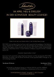 IM APRIL: NEU & EXKLUSIV IN DER SCHNITZLER BEAUTY LOUNGE!