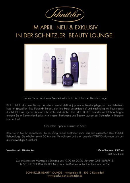 Im April Neu Exklusiv In Der Schnitzler Beauty Lounge
