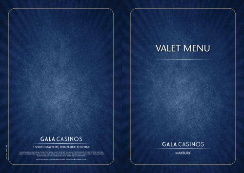 valeT Menu