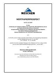 wertpapierprospekt - Neschen AG