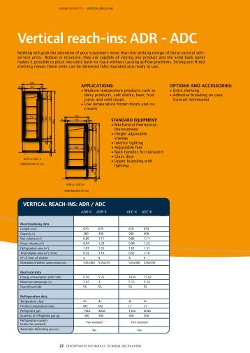 Vertical reach-ins: ADR - ADC - Koxka