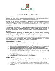 Associate Head of School Job Description - Rowland Hall