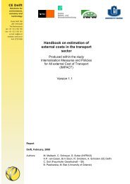 Handbook on estimation of external costs in the transport sector