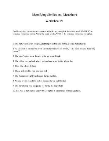 identifying figurative language worksheets pdf