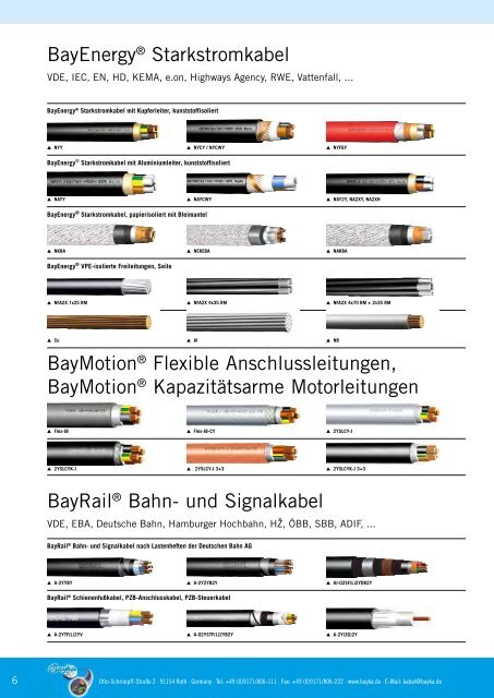 Kabel für Windkraft -  Bayka BAYERISCHE KABELWERKE AG