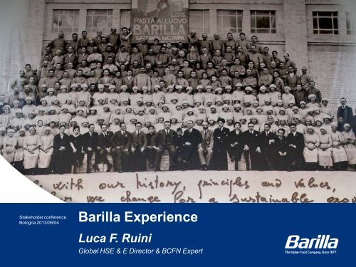 Luca Ruini, Barilla - The International EPDÂ® System