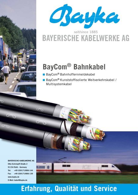 Kabelkatalog - Bayka BAYERISCHE KABELWERKE AG