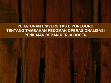 Pedoman Tambahan Beban Kerja Dosen - Fakultas Teknik UNDIP