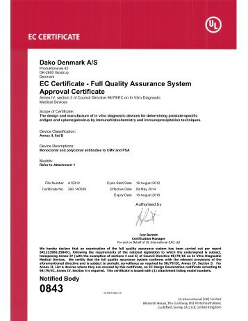 IVD - EC Certificate - Dako