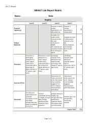 Lab Report Rubric