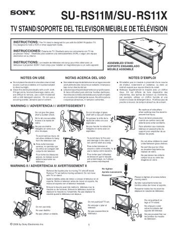 Sony SU-RS11X/B - TV Stand - Instructions