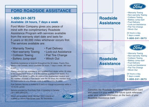 Ford Roadside Assistance Phone Number >> Ford Taurus 2008 Roadside Assistance Card Printing 1 Pdf Ford Roadside Assistance Phone Number >> Ford Taurus 2008 Roadside Assistance Card Printing 1 Pdf