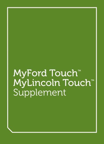 Ford Explorer 2011 - MyFord Touch/MyLincoln Touch Supplement Printing 1 (pdf)