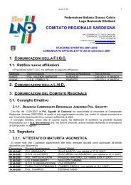 COMITATO REGIONALE SARDEGNA - LND