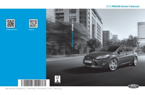 Ford Focus ST 2013 - Owner Manual Printing 2 (pdf)