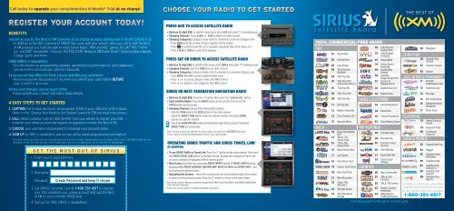 Ford Flex 2011 - Sirius Satellite Radio Information Card Printing 1 (pdf)