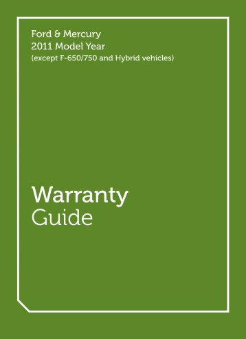 Ford E-450 2011 - Warranty Guide Printing 6 (pdf)