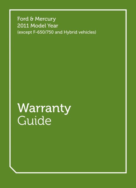 Ford E-450 2011 - Warranty Guide Printing 6 (pdf)