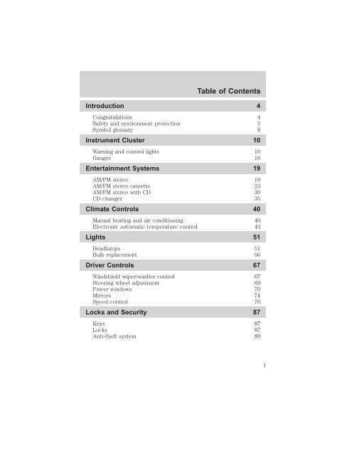 Ford Taurus 2002 Owner Manual Printing 2 Pdf