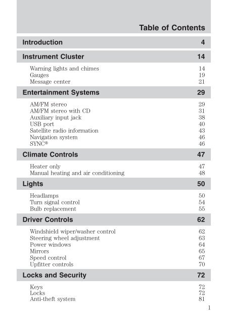 Ford E-350 2010 - Owner Manual Printing 2 (pdf)