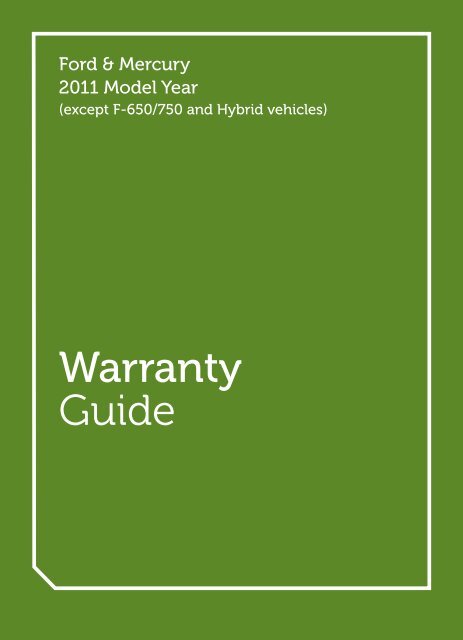 Ford E-250 2011 - Warranty Guide Printing 6 (pdf)