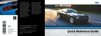 Ford Mustang 2014 - Quick Reference Guide Printing 1 (pdf)