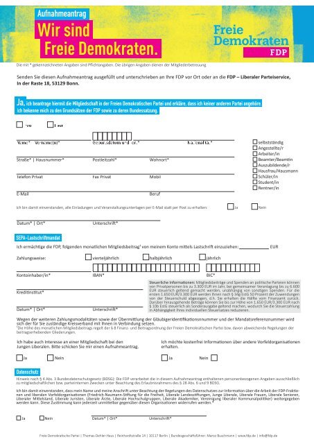 Ihre persönliche Freiheitserklärung