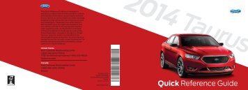 Ford Taurus 2014 - Quick Reference Guide Printing 2 (pdf)