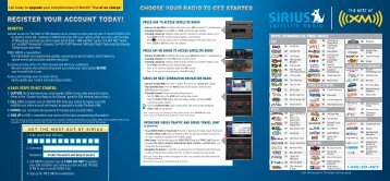 Ford Fusion 2012 - Sirius Satellite Radio Information Card Printing 1 (pdf)