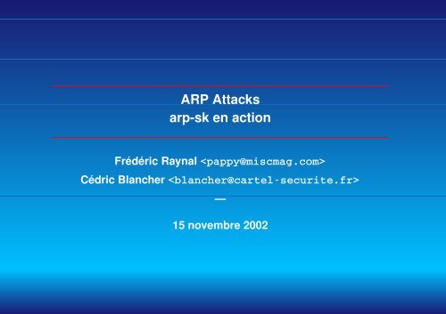 ARP Attacks arp-sk en action