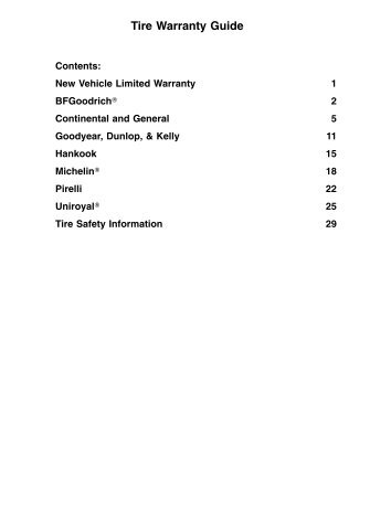 Ford Freestyle 2007 - Tire Warranty Printing 1 (pdf)