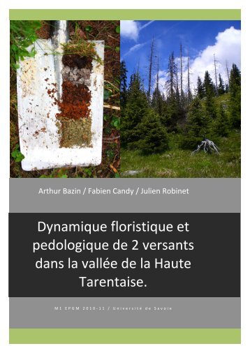 Dynamique floristique de deux versants dans la vallée de la Haute Tarentaise