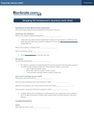 Shopping for homeowners insurance work sheet