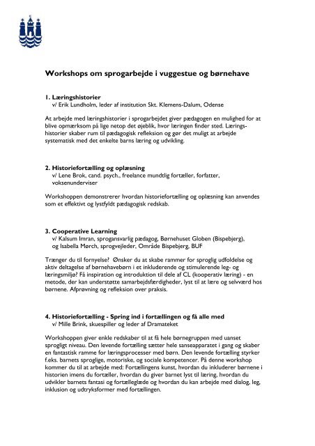 Se mere om indhold i de otte workshops - mitBUF.dk