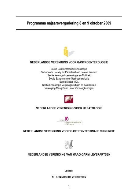Programma Najaarsvergadering 8 En 9 Oktober 09 Nederlandse