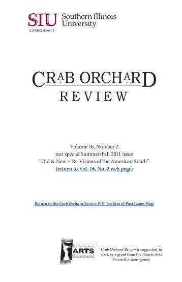 Crab Orchard Review Vol. 16, No. 2, our special issue