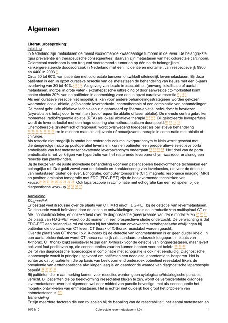 Richtlijn: Colorectale levermetastasen (1.0) - NVGIC