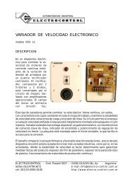 VARIADOR DE VELOCIDAD ELECTRONICO - Equipos e ...