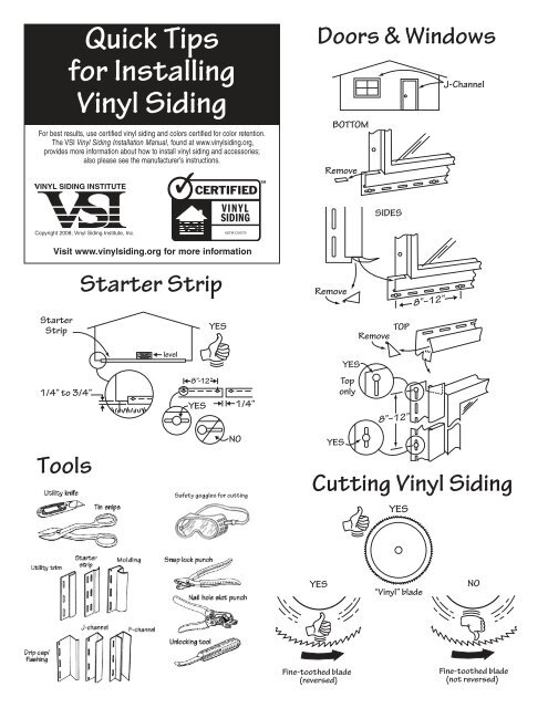 Quick Tips for Installing Vinyl Siding - The Vinyl Siding Institute