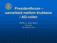 Presidentforum - samarbeid mellom klubbene - Distrikt 2305