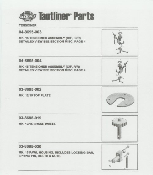 Parts Drawings Utility Trailer Sales